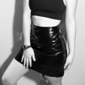 Faux leather skirt